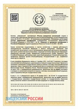 Приложение к сертификату для ИП Кисловодск Сертификат СТО 03.080.02033720.1-2020